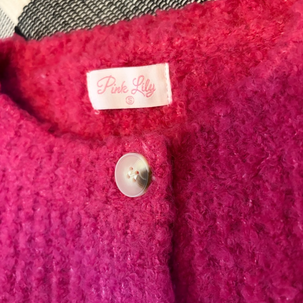 Pink Lily Fuchsia Teddy Jacket LIKE NEW - Picture 7 of 7